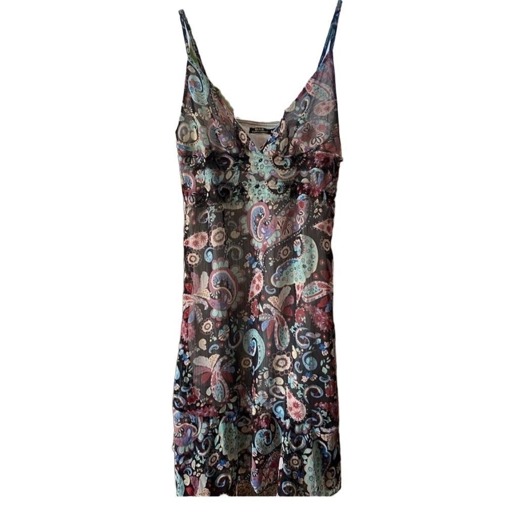 Paisley Print Midi Dress - Multicolor
